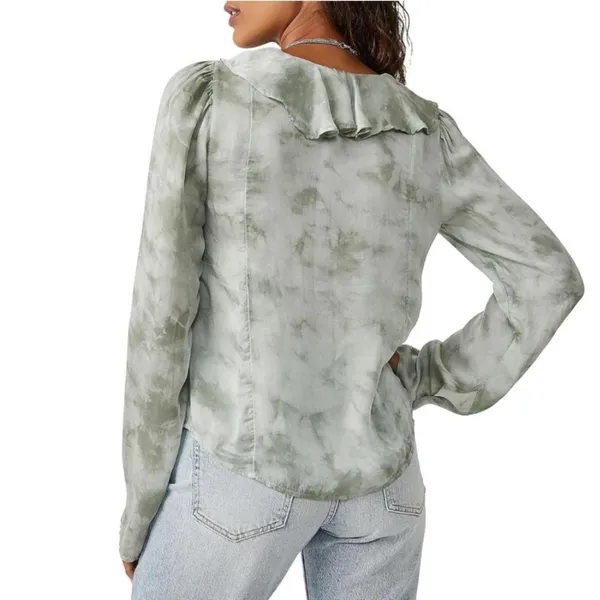 Free People New Women’s Lyocell Tie Front Blouse, Size M New w/Tag Retail $128 - Image 4