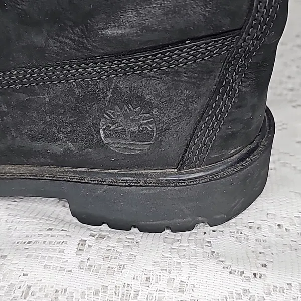 Timberland 6" padded collar waterproof black suede leather boots sz 7.5 - Image 3