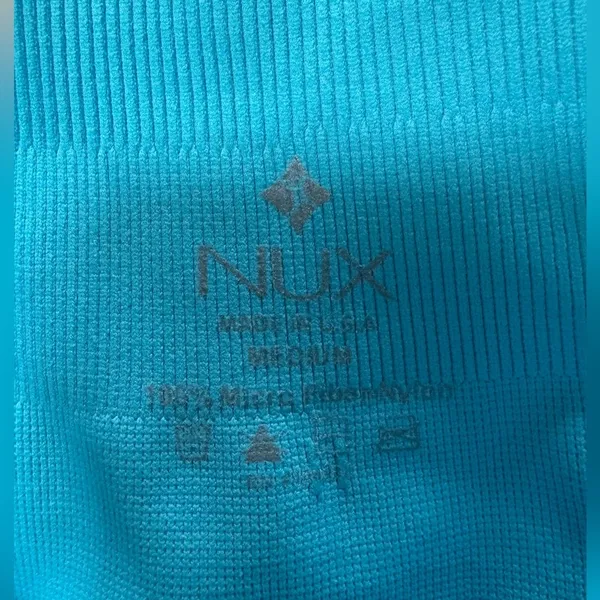 NUX Blue Leggings‎ 7/8 Size Medium NWOT Compression - Image 4
