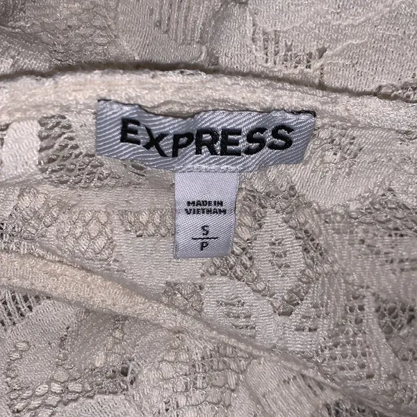 Express Size S Cream Lace Long Sleeve Top - Image 10