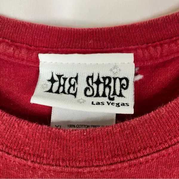 The Strip Las Vegas Graphic Tee Short Sleeve Red 100% Cotton Unisex XL - Image 3