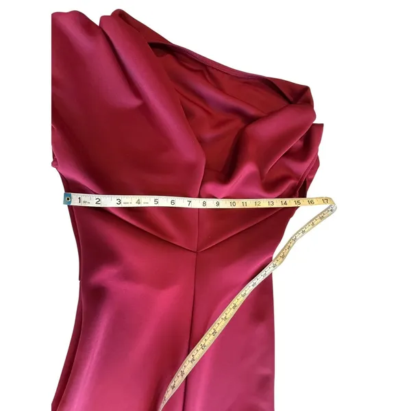 Tik Tok Womens Red Maxi Dress Cowl Neck Sleeveless Party Cocktail Evening Gown S - Image 7