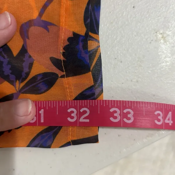 prettylittlething NWT Orange Floral Chiffon‎ Beach Flare Pants Women's Size 22 - Image 6