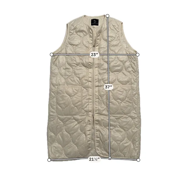 Anthropologie Do Everything in Love Quilted Puffer Vest Women OS Cream Longline - Image 3