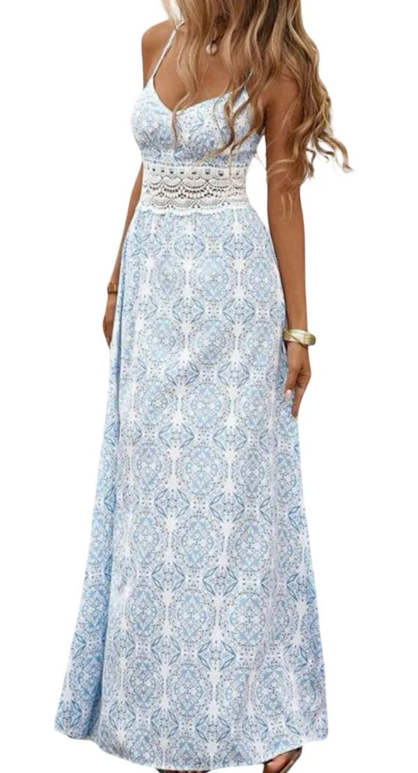 Amazon Blue and White floral Maxi Dress - Image 4
