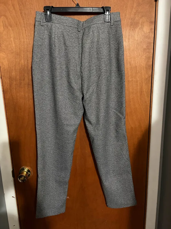 AHA Selected Herringbone Harem Suit Pants Gray Size L - Image 4