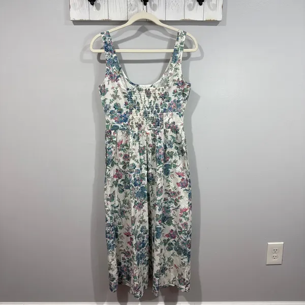 J.Crew English Garden Floral Midi Dress Cotton Poplin Sleeveless Size 2 NWT - Image 2