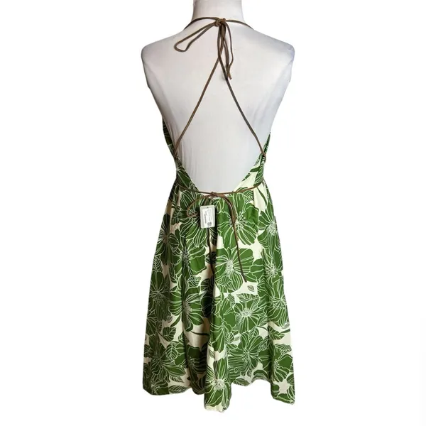 NWT Bill Hallman‎ cotton island dress palm print Sz XS - Image 2