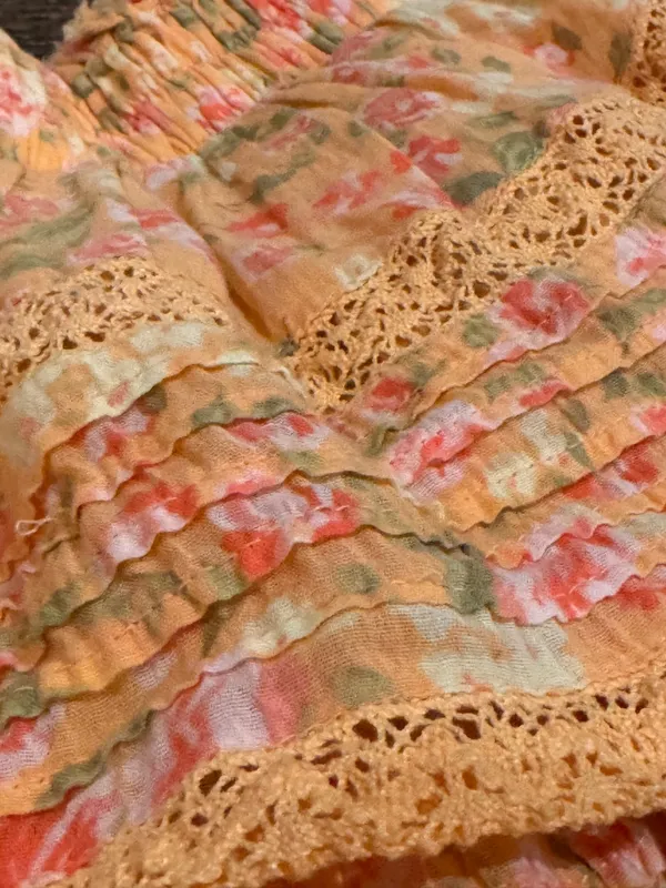 Aerie Peach Orange Mini Ruffle Skirt - Image 2