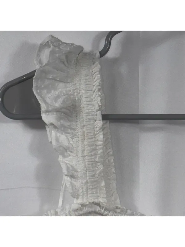 J. Crew Women’s White Smocked Tiered Midi Dress Size Medium - Image 6