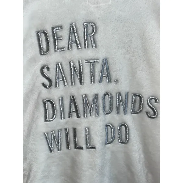 Kate Spade "dear Santa,‎ Diamonds Will Do" Plush Short Wrap ROBE (SW400 - Image 3