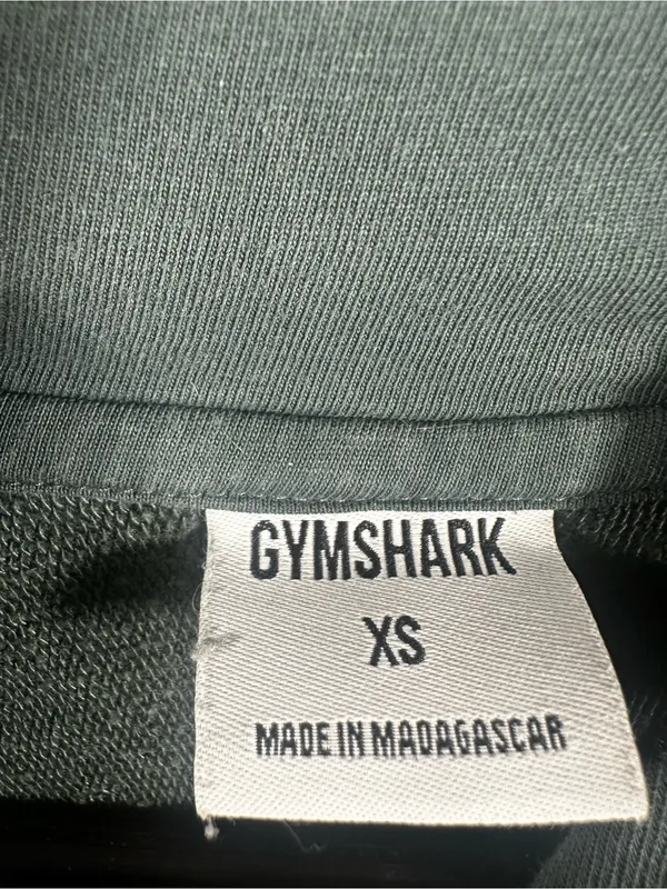 S361. Gymshark Women's Hooded Sweatshirt in Dark Green- fits up to large - Image 3