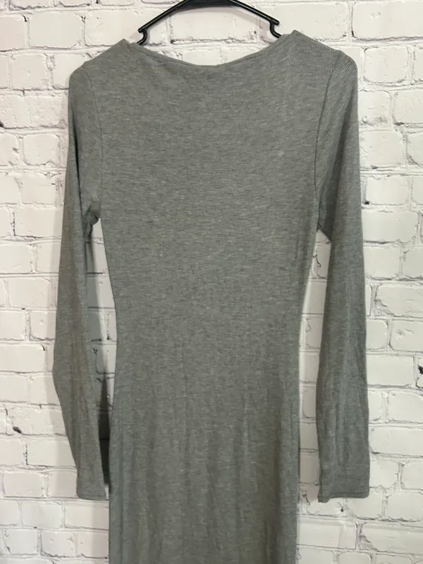 Soft Lounge Long Sleeve Dress Heather Gray Size L - Image 6
