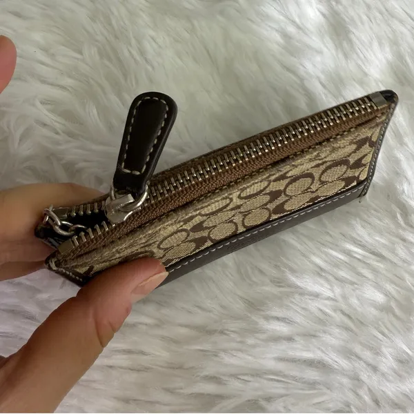y2k Coach Brown Signature Card Holder Coin Purse - Image 4