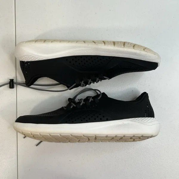 Crocs Sz 9 LiteRide Pacer Lace Up Sneaker Women's Lightweight Black Croslite‎ - Image 5