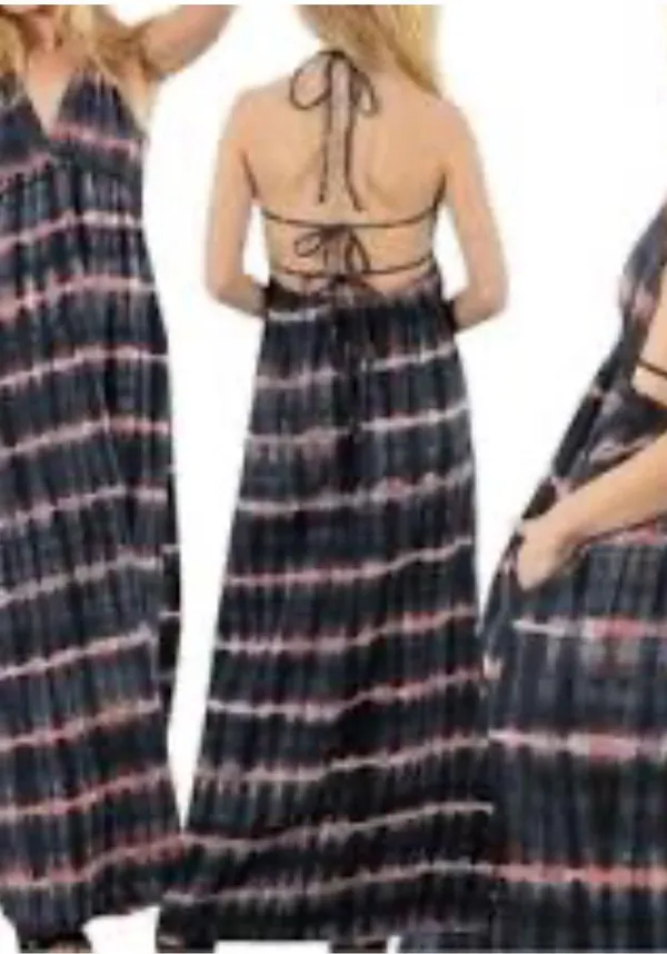 Lovestitch Marfa Dress Maxi Tie-Dye Blue Pink - Image 2