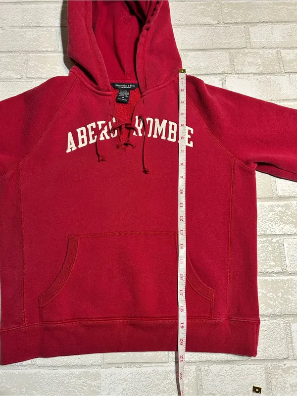 Abercrombie Y2K 90s Hooded Sweatshirt Size Medium - Image 5