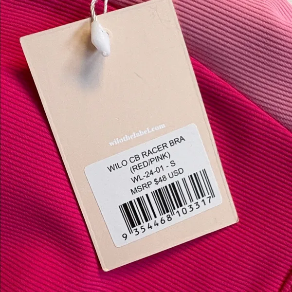 NWT WILO The Label Racerback Sports Bra Pink Size Small - Image 3