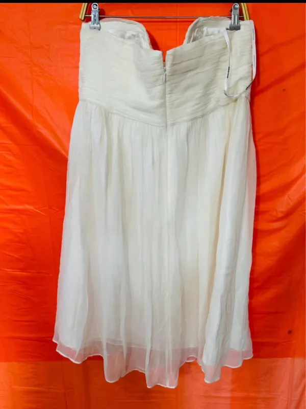Donna Morgan Ivory Strapless Sweetheart Tulle Midi Dress - Image 5