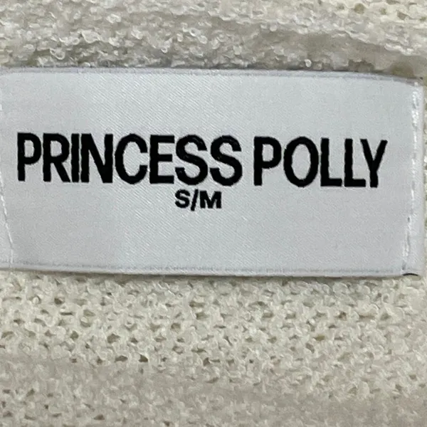 Princess Polly Rouse White Off The Shoulder Knit Flowy Poncho Wrap Cover Up S/M - Image 4