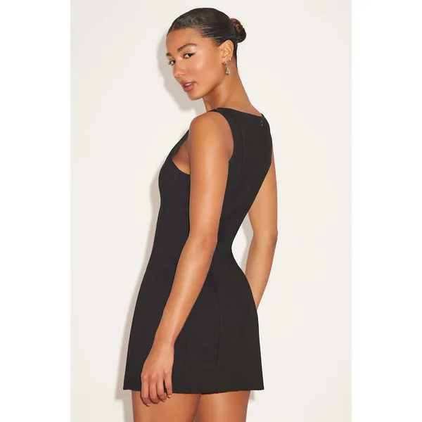 NWT Lulus Lavonne Black Sleeveless Boat Neck Mini Dress LBD Party Night Out Sz L - Image 3
