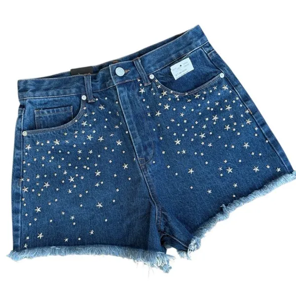 NWT BLANK NYC The Reeve High Rise Silver Dream Denim Shorts Size 28 Retail $98 - Image 2