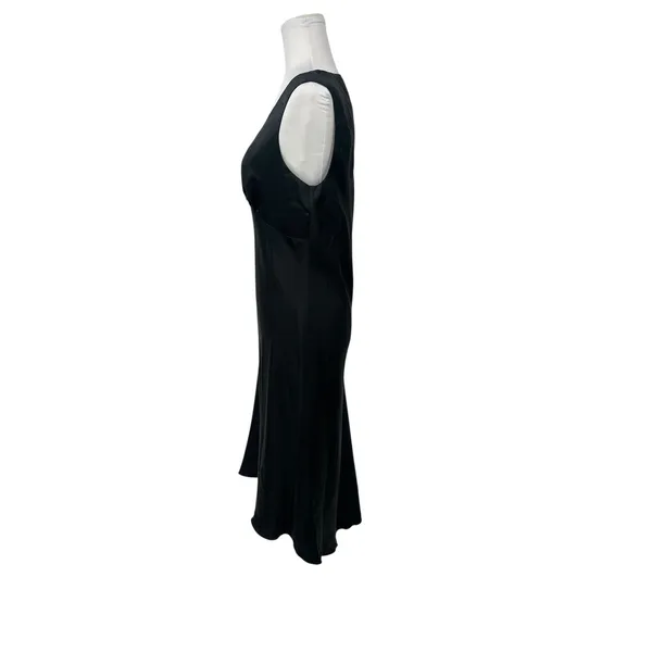 Valerie Stevens 10 Black 100% Silk Slip Dress 90s Minimalist Quiet Luxury Goth - Image 3