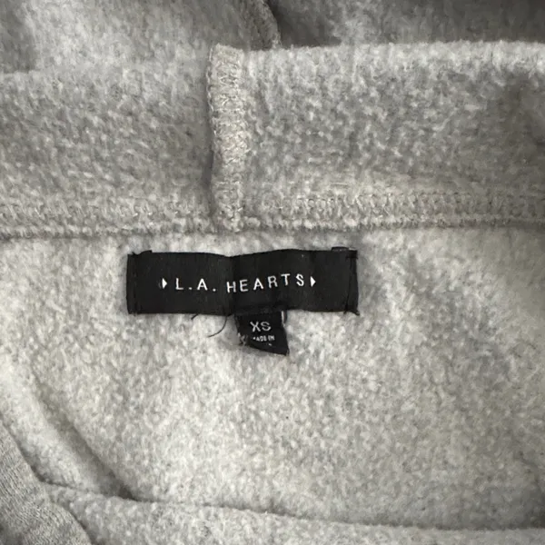 Pac Sun (LA Hearts) Cropped Grey Hoodie (XS) - Image 10