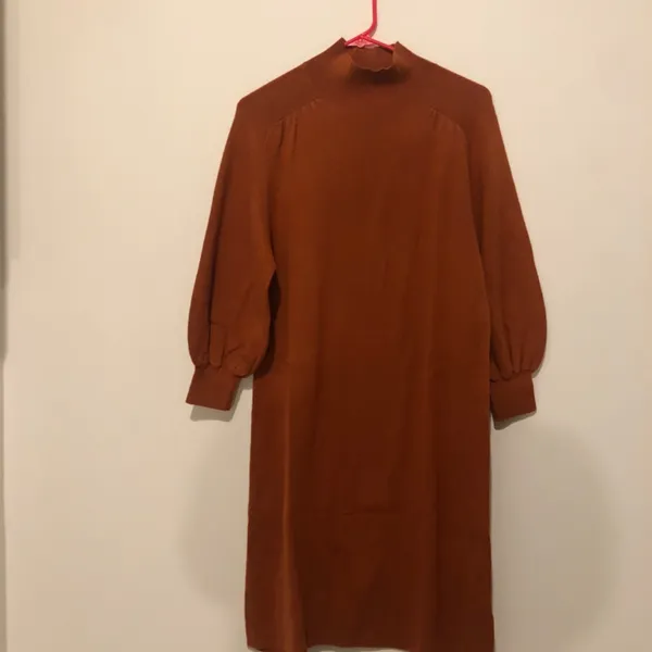 Maeve Anthropologie Midi Sweater Dress Womens Medium Orange Rust Tunic - Image 2