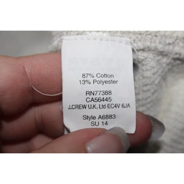Women's J. Crew Terry Crewneck Sweatshirt A6883 Gray Pullover Sweater Size Small - Image 5