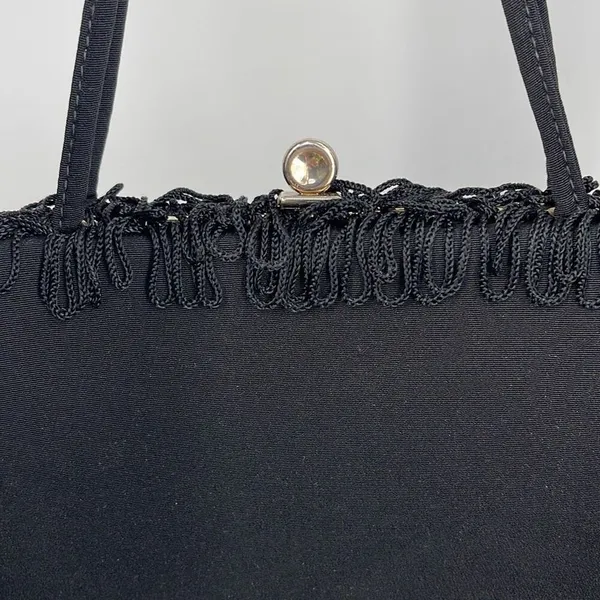 Vintage Black satin fringe bag. - Image 9