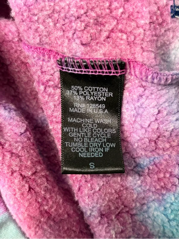 Aviator Nation AV Crewneck Sweatshirt Tie Dye Pullover Pink Blue size small - Image 10