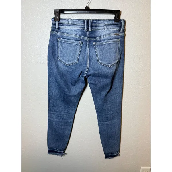 KanCan Womens Mid-Rise Ankle Skinny Jeans Denim Double Button Size 28 - Image 2