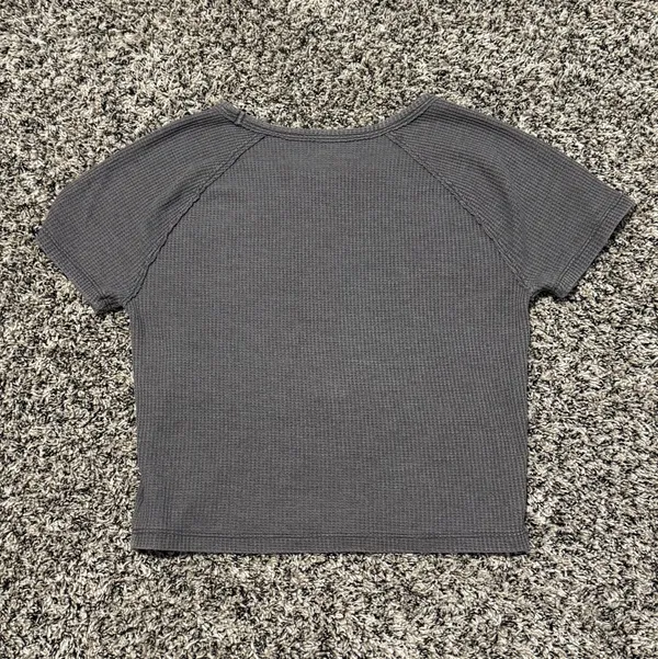 Waffle Knit Crop Tee American Eagle - Image 3