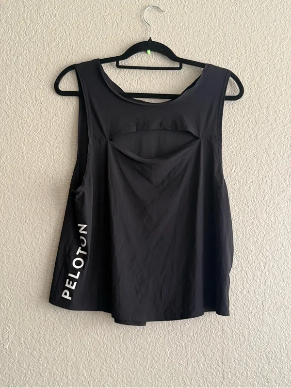Peloton by Nualime Black Cutout Back Tank Top M Cycling Yoga Athletic Made USA - Image 8