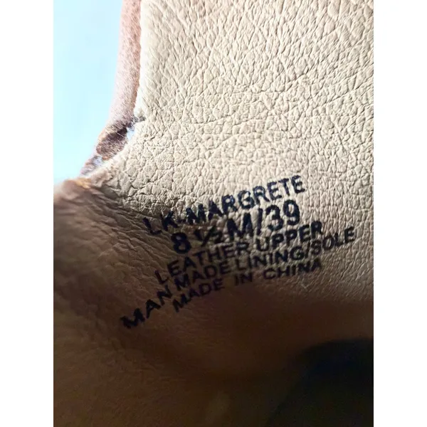 Lucky Brand Margrete Tan Brown Leather Pointed Toe Mule Slides Womens 8.5 M 39 - Image 3