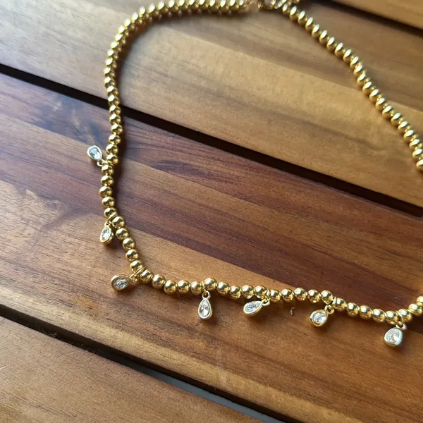 BAUBLEBAR Mila Pisa Crystal & Yellow Gold Tone Bead Necklace Statement NWT - Image 2
