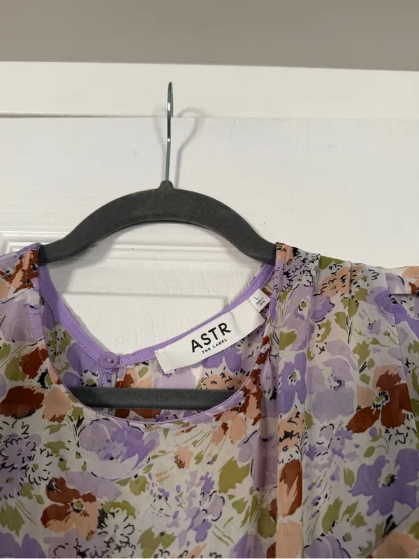 ASTR The Label Purple Lavender Ruffle Floral Maxi Dress Cottacore - Image 5