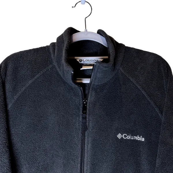 Columbia Womens Black Full Zip Fleece Jacket Mock‎ Neck WL6114 Large - Image 2