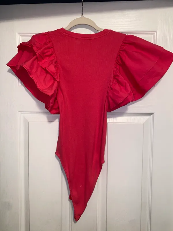 ZARA Pink Puff Sleeve Bodysuit - Image 2