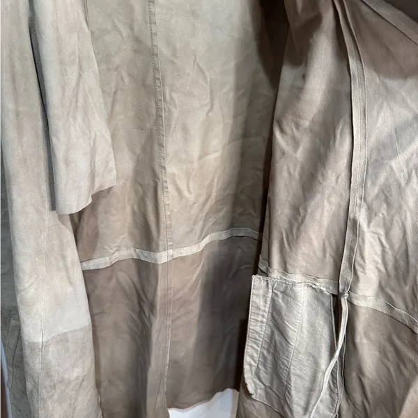 GERARD DAREL GOAT Suede Jacket‎ Longline Coat 38 - Image 7