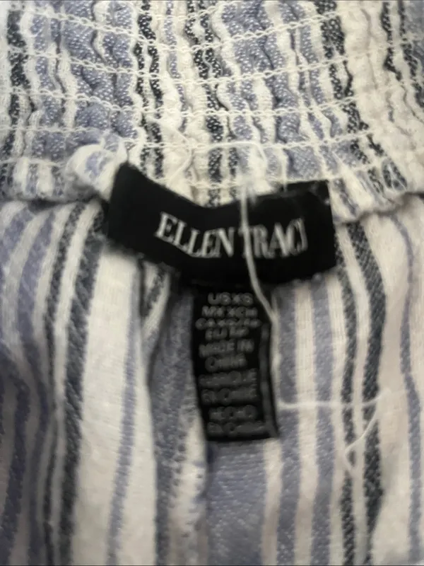 Ellen Tracy Blue & White Striped Wide-Leg Pants - Image 3