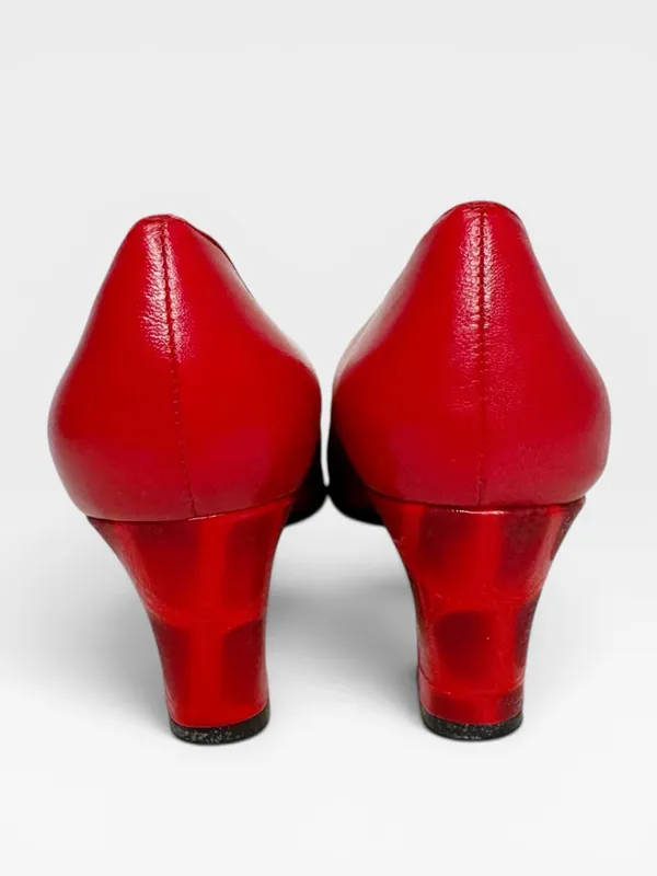 Vintage Espanola 100 Red Leather Heels Size 9 - Image 6