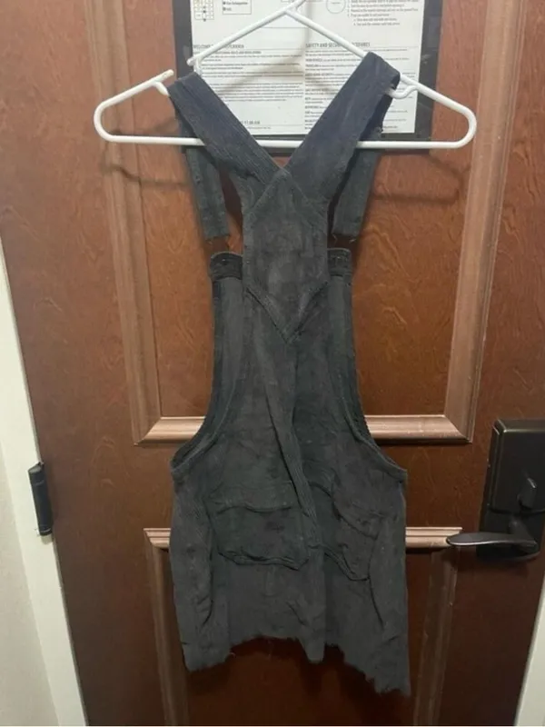 American Eagle Black Corduroy Overall Dress - S/P/CH - Image 2