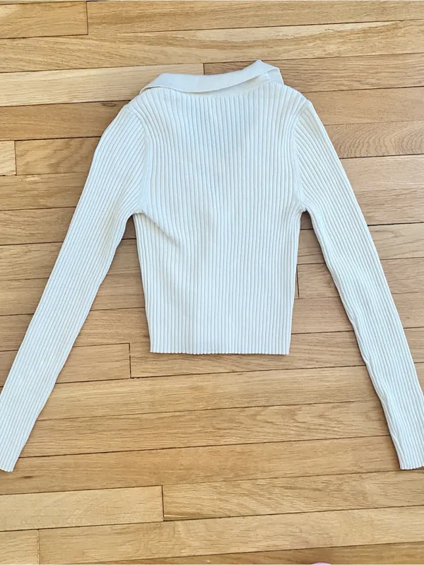 Aerie ribbed cropped cardigan top - Image 8