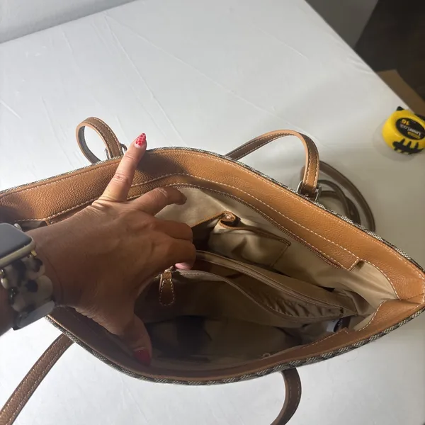Nine‎ West Shoulder Handbag Tote Large Brown Purse - Image 7