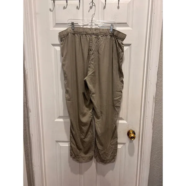 Jones New York Jones & Co Green Khaki Lyocell Elastic Waist Pants Plus Size 1X Lagenlook Earthy - Image 4