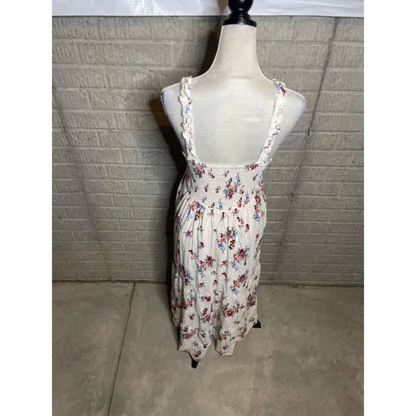 Seraphine Maternity Off White Floral Tula Shirred Tiered Midi Dress‎ Size 8 - Image 3