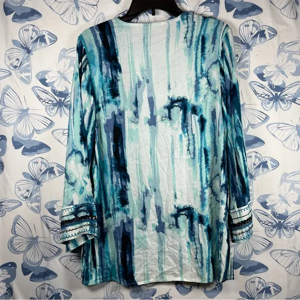 Soft Surroundings Blue Patterned Top SZ:M - Image 2