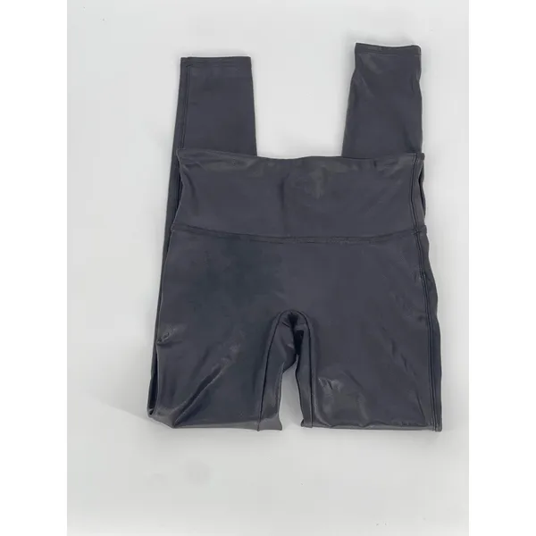 Spanx Faux Leather Leggings Black High‎ Waisted Shaper Pants Medium Excellent - Image 3